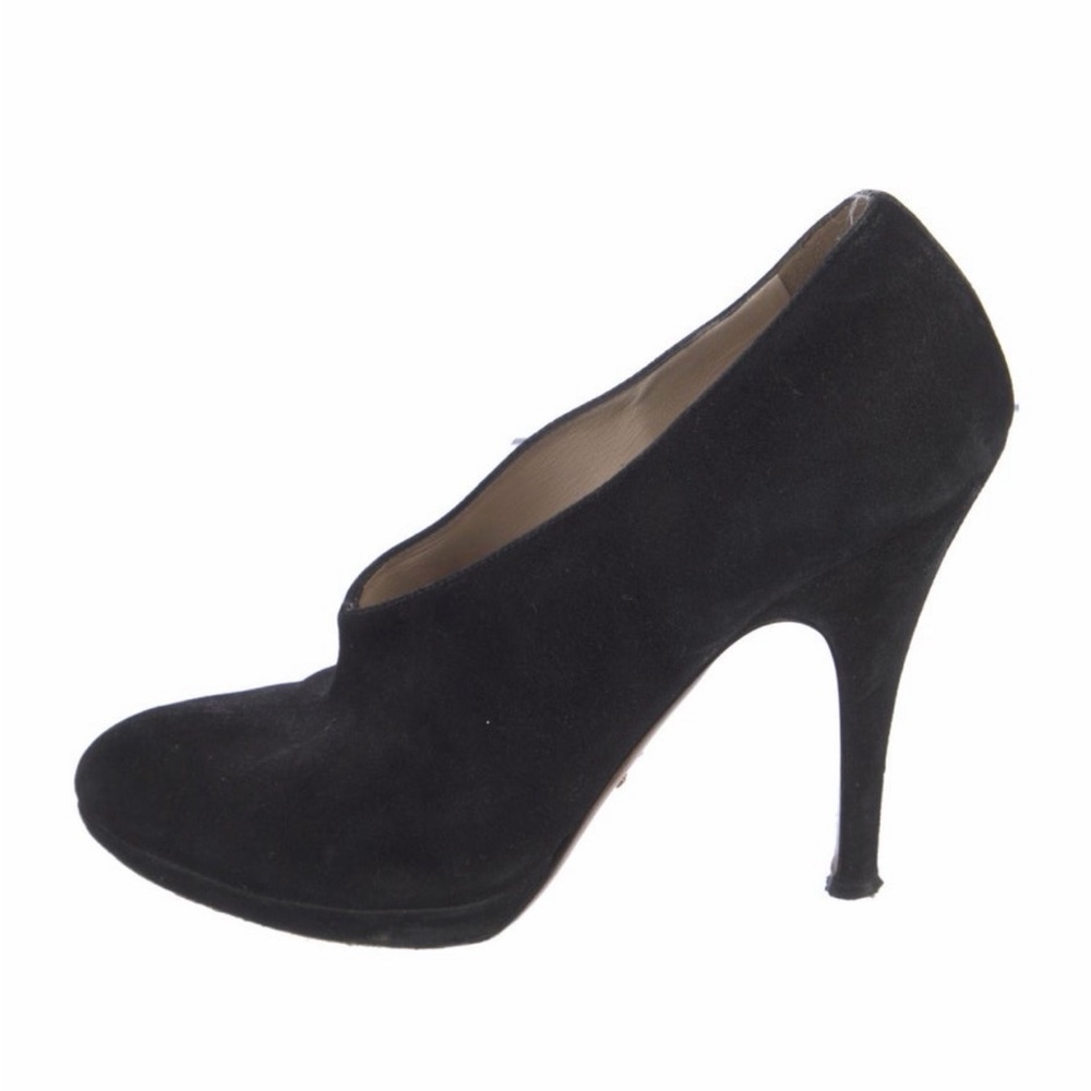 💎💎💎. Prada Black Suede Heeled Pump || sz: EU 37 US - 7.  💎💎💎 - Picture 5 of 5